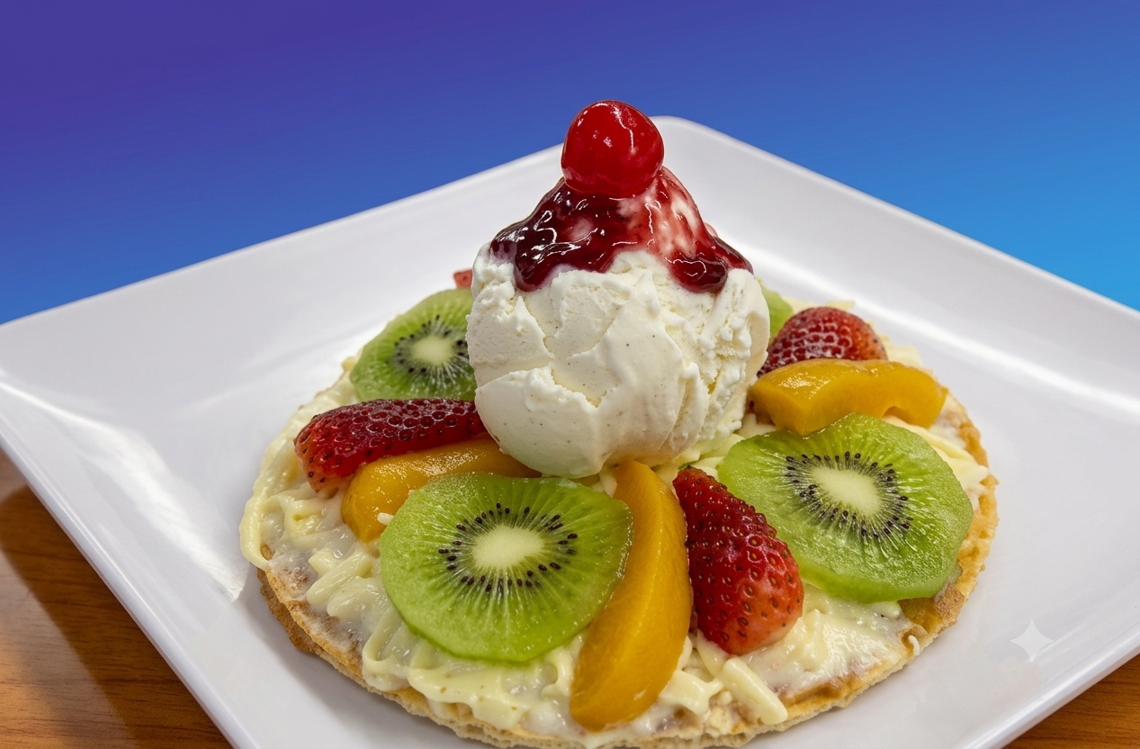 Wafles con helado